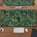 Cute Green Desk Mat Kawaii Black Cat Mousepad Aesthetic Plants Nature Laptop Rug Round Mousepad Large Gaming Deskmat mouse Pad.