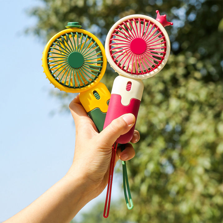 GC Handheld Mini Fan, USB Rechargeable Small Pocket Fan With Hanging Rope, Phone Holder Base, Portable Fan For Travel, Summer, Concerts, Lash