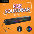 RGB Soundbar Speaker Leerfei E1407 RGB Gaming Speaker Wired Computer Sound Box Gaming PC Desktop Laptop USB Speaker For PC With RGB Lighting. 