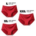 ICE SILK Seamless Soft Comfortable Panties Women's Underwear - Red Color. 
