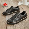 DECARSDZ Men Geunine Leather Shoes Man 2022 Spring Autumn Fashion Comfy Lace-Up Men Shoes High Quality Men Causal Shoes.
