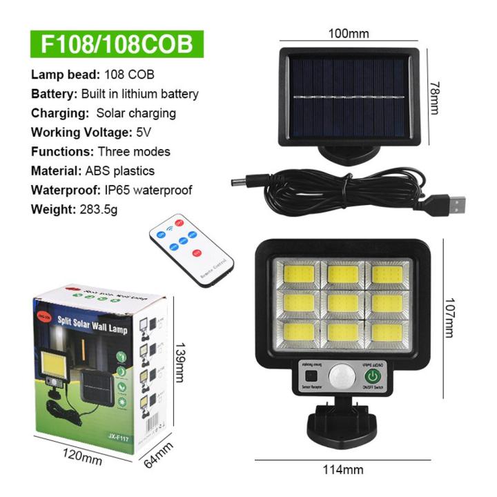 LED Solar Split Wall Lamp 3 Mode Waterproof Motion Sensor Lamps Garden Street Lighting Solar Lamp For Garden Security Wall Light