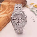 BW Smart Beauty Wisdom Fashion Bracelet Watch Imitation Three Eyes Set Full Diamond Silver Powder 8236. 
