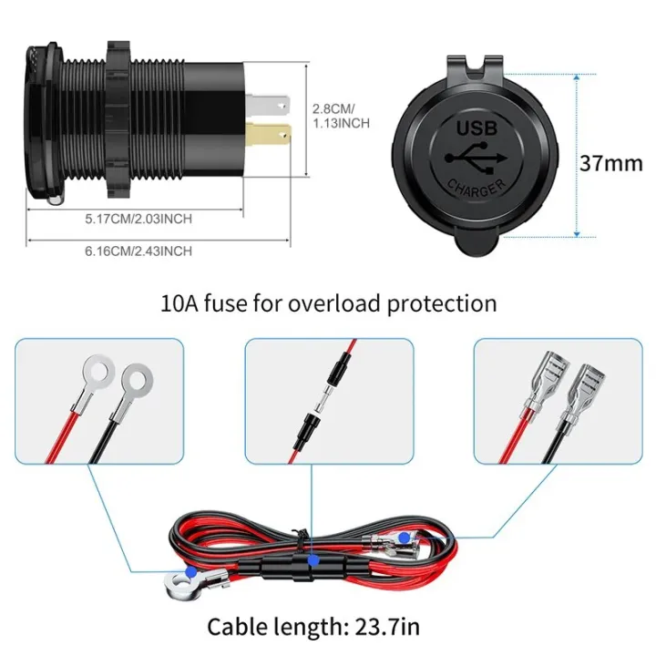 83W%20USB%20C%20Car%20Charger%20Socket%20DC%20Super%20Fast%20Charging%20Dual%20QC3.0%20PD%20with%20Switch%20LED%20Voltage%20Display%20for%2012V/24V%20Car%20Marine%20ATV%20-%20Image%206