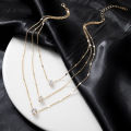 Bohemian Long Pendant Necklaces Lady Vintage Simple Multi-layer Pentagram Love Water Necklace.