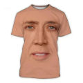 Actor Star Nicolas Cage 3D Printing T-Shirt Unisex Fun Short Sleeve Casual Round Neck T-Shirt Men's Fashion Punk Tops.