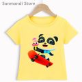 Rainbow Babybus Panda Graphic Print Tshirt Girls/Boys Kids Clothes Summer Short Sleeve T Shirt Harajuku Kawaii Children Clothing. 