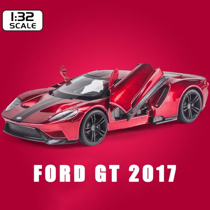 1:32 Alloy Car Toy Miniature Ford GT 2017 Racing Diecast Metal Vehicle Srtcar for Children Birthday Collection Christ Gifts