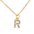 Kpop Shining A-Z Letter Pendant Charm Necklace 26 Initial Alphabet Name Golden Clavicle Chain Party Valentine's Day Jewelry Gift. 