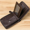 PU Men's Wallet Soft-touch Personalized Casual Leather Wallet Zipper Wallet for Use Gift for Men Business Essential Travel Accessory Fashion Accessory.