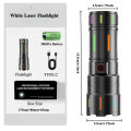 Rechargable 20,000 mah High Power Luminous Strips White Laser LED Flashlight with Powerbank Function.