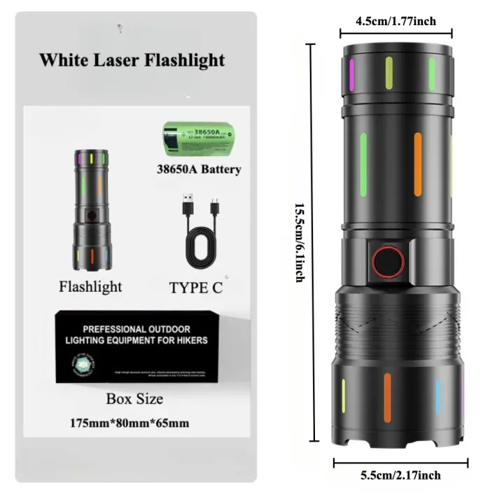 Rechargable%2020,000%20mah%20High%20Power%20Luminous%20Strips%20White%20Laser%20LED%20Flashlight%20%20with%20Powerbank%20Function%20-%20Image%202