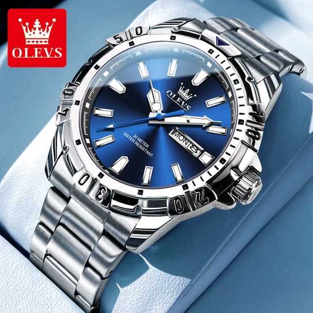 Olevs 5560 new model luxury fashion unique design stainless steel imported waterproof quartz movement wrist-watch FOR Men