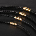 Nabest Custom Size Wholesale Bulk Simple 3/4/5/6mm Thin Black Necklace Leather Necklace For Men Cord Chain Necklace. 