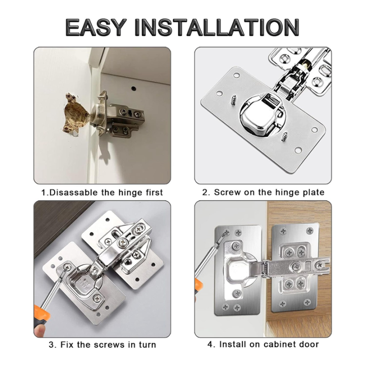 4Pack%20Cabinet%20Hinge%20Repair%20Plate%20with%202Pack%20Full%20Overlay%20Soft%20Closing%20Cabinet%20Hinges-Hinge%20Repair%20Kit%20Plate%20for%20Cabinet%20Durable%20Easy%20to%20Use%20-%20Image%202