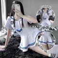 Anime Student Uniform Women Sailor Cosplay Costumes College Blue White Soft Suit with Lovely Panties Role Play Energetic. 