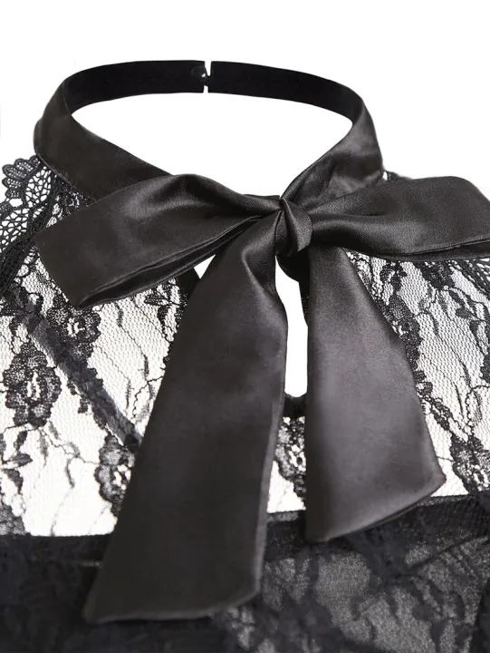 Fitshinling%20Gothic%20Ball%20Gown%20Party%20Dresses%20For%20Women%20Halter%20Lace%20Patchwork%20Sleeveless%20Vestidos%20Bow%20Tie%20Corset%20Short%20Midi%20Dress%20-%20Image%205