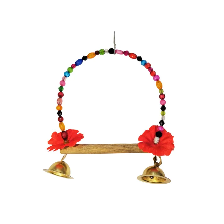 Colorful%20Wooden%20Bird%20Swing%20with%20Beaded%20Arch%20&%20Bells%20%E2%80%93%20Cage%20Toy%20for%20Parakeets,%20Lovebirds%20&%20Small%20Parrots%20-%20Image%202