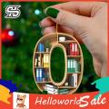 HelloWorld Car Pendant Creative Vintage Bookcase Design Alphabet Hanging Charm Accessories.