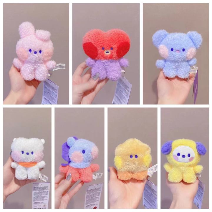 BT21 New Mini Plush Doll Pendant Keychain Plush Toy Bag Accessories Kawaii Anime Cute Cartoon Birthday Gift Loser Lione