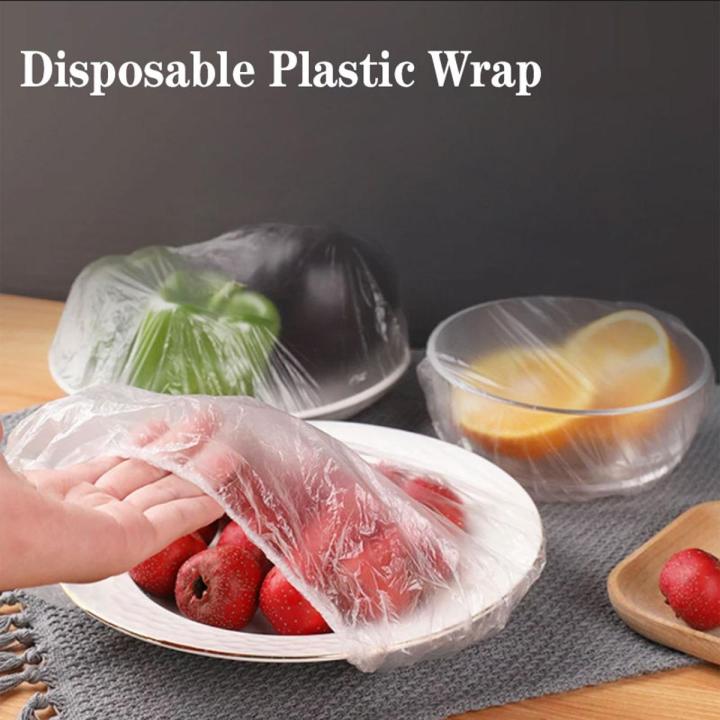 50/100pcs Disposable Food Cover Plastic Wrap Durable Elastic Food Lids for Bowls Elastic Plate Covers For Kitchen Food Saver Bag