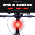 Cycling Light USB Rechargeable Bicycle Tailight Hexagon Safe Warning Flashing Tail Light Riding Bike Lights Red. 