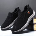 Spring 2024 New Men's Shoe Sleeve Leather Breathable Single Shoe Korean Version Fashionable and Comfortable Men's Athleisure Shoes. 