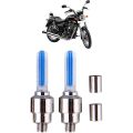 Bike/Bicycle Tyre Led Light Rim Valve Cap Flashing With Motion Sensor Blue (Set Of 2 Pcs) for Car Motorcycles (Bike Led Lights). 