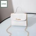 ZIME Korean version of the crocodile pattern portable small square bag summer and autumn crossbody one-shoulder letter chain bag. 