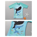 GC 3pcs Kids Split Swimming Suit Cartoon Quick-drying Short Sleeves Swimwear Swimming Trunks With Cap For 3-10 Years Old Kids.