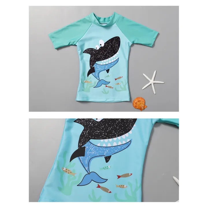 GC%203pcs%20Kids%20Split%20Swimming%20Suit%20Cartoon%20Quick-drying%20Short%20Sleeves%20Swimwear%20Swimming%20Trunks%20With%20Cap%20For%203-10%20Years%20Old%20Kids%20-%20Image%208