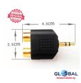 3.5 mm Male to 2 RCA Female Audio Adapter (1pcs) for Computer Speaker Earphone Headphone. 