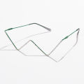 Personality no sheet metal inlaid diamond glasses female tide European and American ins style half frame street shot V-shaped decorative frame male s2057.