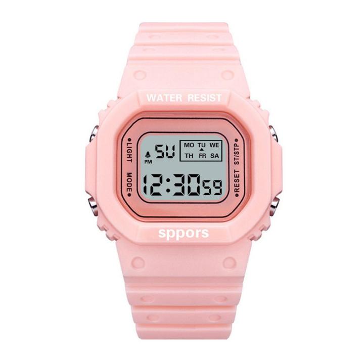 Men Women candy color digital fashion simple style LED luminous electronic watches/ladies high quality PVC belt digital watch/Girls minimalist sports wristwatches