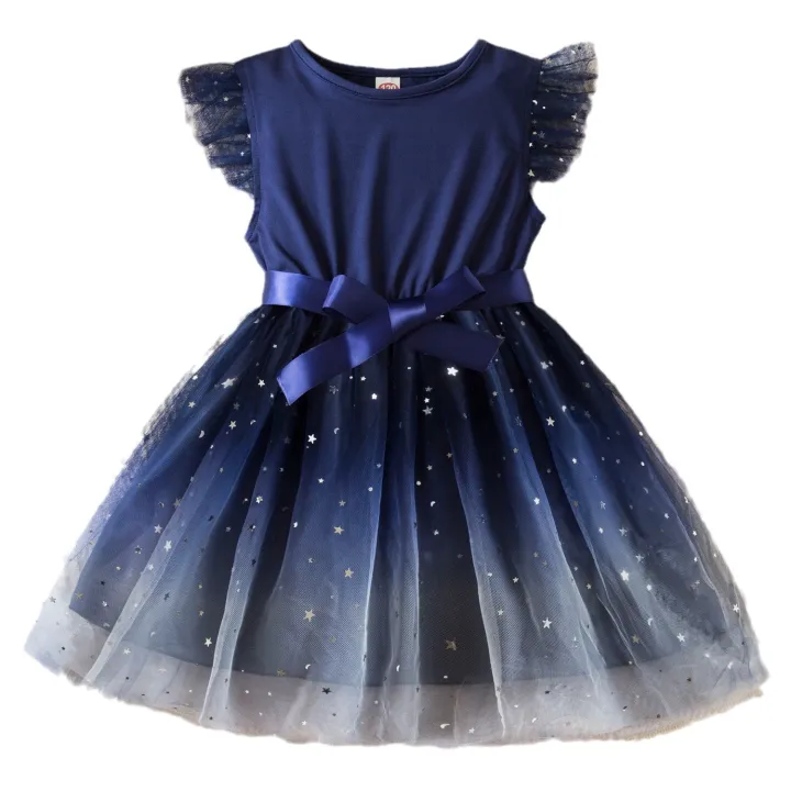 GC%20Toddler%20Baby%20Girl%20Tulle%20Tutu%20Dress%20Round%20Neck%20Ruffle%20Sleeve%20Outfit%20Star%20Sequins%20Bow%20Waistband%20Princess%20Dress%20-%20Image%205