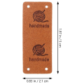 50Pcs Faux Leather Label Handmade Tag Label Folding Handmade Tags Button with Holes Embossed Tag Embellishment Knit.