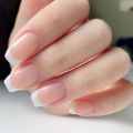 Press On False Nail French Tip Short Ballerina Nail With Adhesive Artificial Coffin Faux Ongles DIY Fingertips Manicure.
