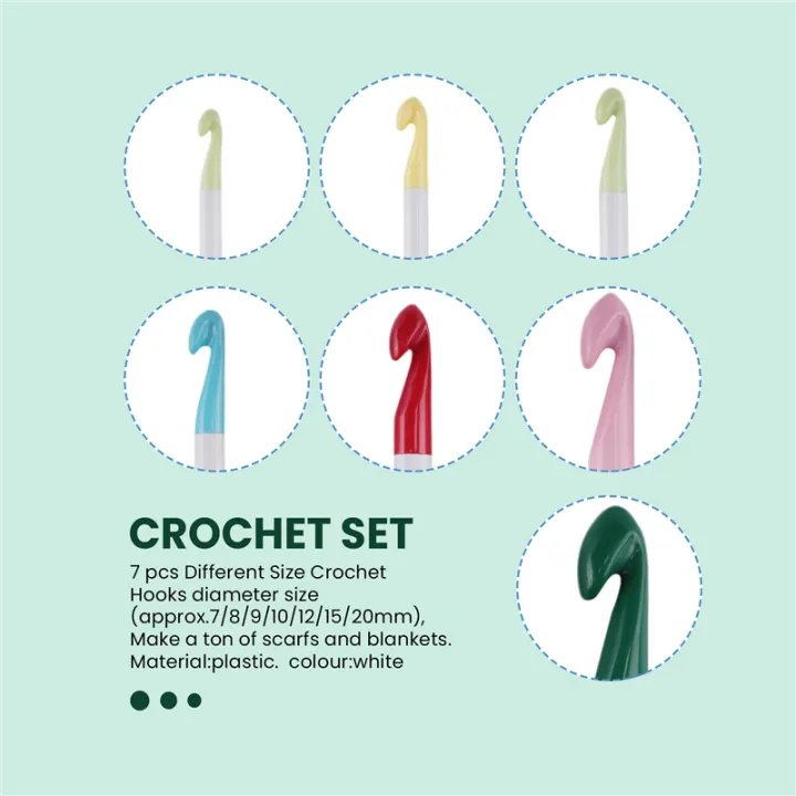 Crochet%20Hook%20Set,7/8/9/10/12/15/20mm%20Plastic%20Handle%20Crochet%20Hook%20Knitting%20Needles%20Thick%20Head%20Tool%20DIY%20Crafts%20Accessories%20-%20Image%207