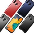 Leweisi carbon fiber bumper phone case for Samsung Galaxy A40 back cover shockproof protective cover.