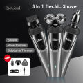 EsoGoal 3D Electric Face Shaver Men Rotary Razor 3 in 1 Facial Grooming Kit For Men USB Smart Rechargeable Fast Charging Electric Razor Beard Shaving Machinec Razor Beard Shaving Machine. 