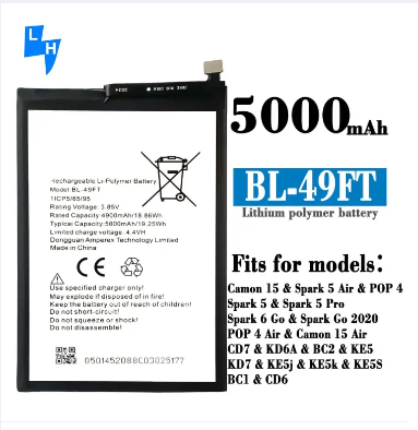 BL-49FT%20Phone%20Batteries%20For%20Infinix%20Note%207%20/%20TECNO%20POP%204%20/%20Tecno%20Spark%205%20Replacement%20Phone%20Battery%20-%20Image%202