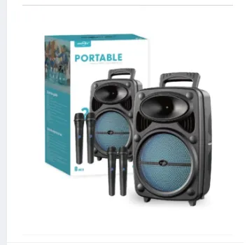 GTS%202385%20Portable%20Rechargeable%208%20inch%20Wireless%20Speaker%20With%202%20Wireless%20Microphone%20Karaoke%20-%20Image%202