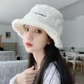 2021 New Hats for Women Autumn Winter Bucket Hats Lamb Plush Soft Warm Fisherman Hat Panama Casual Caps Lady Flat Top Cap.