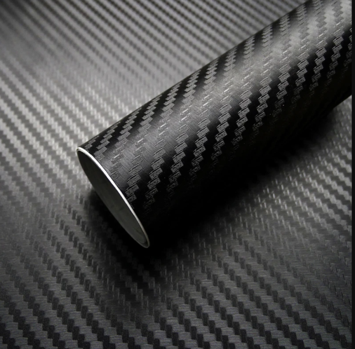 2 Pcs Sticker Black Carbon Fiber (18"×3" )Vinyl Wrap Texture for modification self adhesive DIY Decor Bike ,Motorcycle,Car stickers any purpose