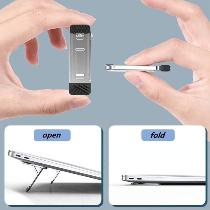 Portable Invisible Laptop Stand-2PCS,SUNTAIHO Mini Aluminum Cooling Pad,Computer Keyboard Mount Kickstand,Ergonomic Lightweight Laptop Desk Stand for 12-17 Inches Tablet&Laptop