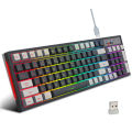 V600 Office Keyboard Wired Gaming Keyboard 96 Keys RGB Backlight Bi-color Injection Molding Color-Matching Gray White Spot Wholesale. 