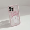 Sroof Case For iPhone 11 12 13 14 15 16 Pro Max Korean Girls Pink Cute Puppy Shockproof Silicone Soft Phone Case Back Cover.
