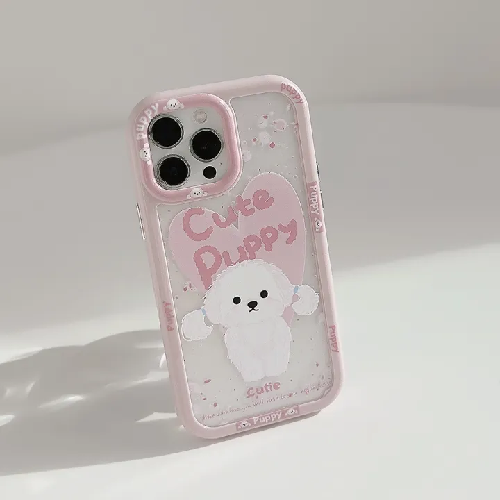 Sroof%20Case%20For%20iPhone%2011%2012%2013%2014%2015%2016%20Pro%20Max%20Korean%20Girls%20Pink%20Cute%20Puppy%20Shockproof%20Silicone%20Soft%20Phone%20Case%20Back%20Cover%20-%20Image%208