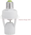 PIR Motion Sensor LED Night Light Bulb Socket, E27 Universal Screw, Adjustable Infrared Lamp Holder for Bathroom, Garage, 360° Detection. 