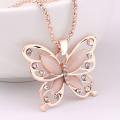 【The road to happiness Store】Neaklace for women Fashion Women Rose Gold Butterfly Charm Pendant Long LKTTT. 